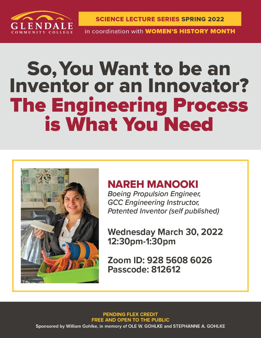 March 30, 2022 Science Lecture part of Women's History Month