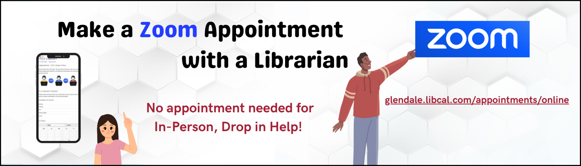 Make Zoom appointments with Librarians